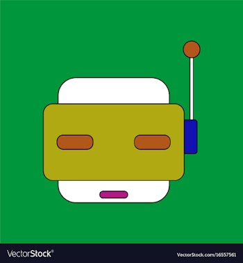 Flat icon design collection toy robot face vector image