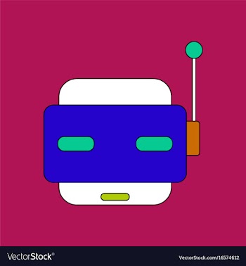 Flat icon design collection toy robot face vector image