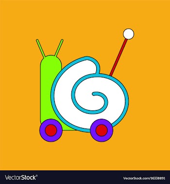 Flat icon design collection toy snail silhouette vector image