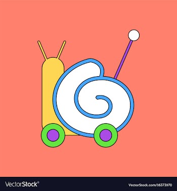 Flat icon design collection toy snail silhouette vector image