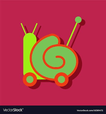 Flat icon design collection toy snail silhouette vector image