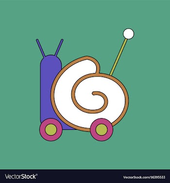 Flat icon design collection toy snail silhouette vector image