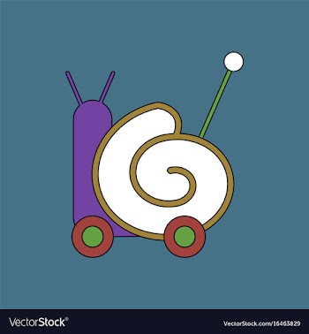 Flat icon design collection toy snail silhouette vector image