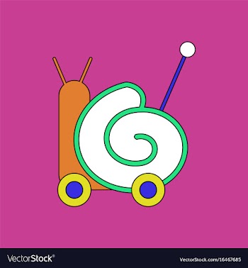 Flat icon design collection toy snail silhouette vector image