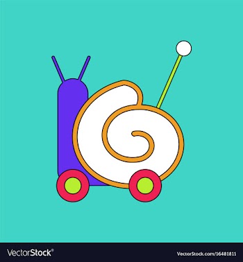 Flat icon design collection toy snail silhouette vector image