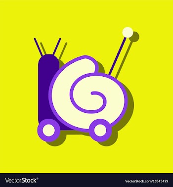 Flat icon design collection toy snail silhouette vector image