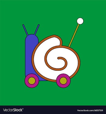 Flat icon design collection toy snail silhouette vector image