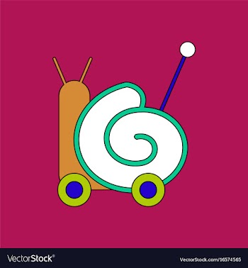 Flat icon design collection toy snail silhouette vector image