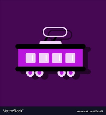 Flat icon design collection tram silhouette in vector image