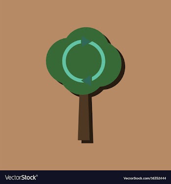 Flat icon design collection tree and air vector image