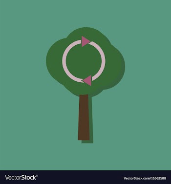 Flat icon design collection tree and air vector image