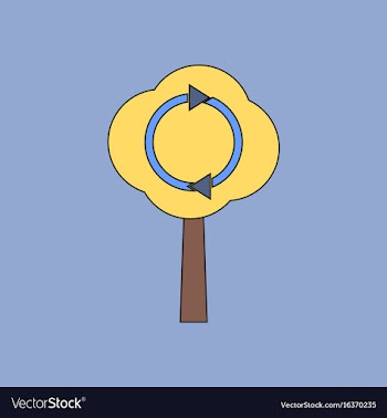 Flat icon design collection tree and air vector image