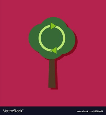 Flat icon design collection tree and air vector image