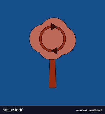 Flat icon design collection tree and air vector image
