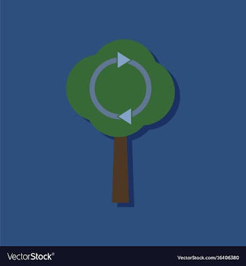 Flat icon design collection tree and air vector image