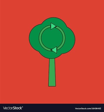 Flat icon design collection tree and air vector image