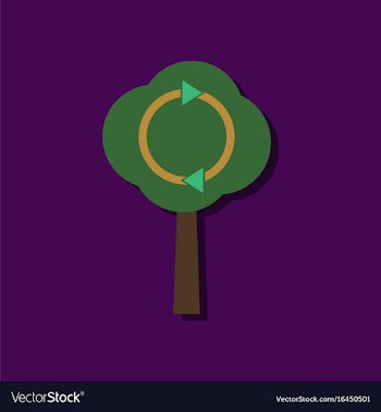 Flat icon design collection tree and air vector image