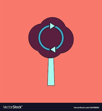 Flat icon design collection tree and air vector image