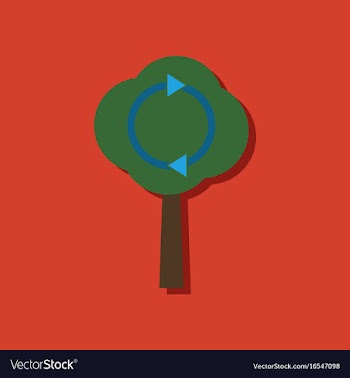 Flat icon design collection tree and air vector image