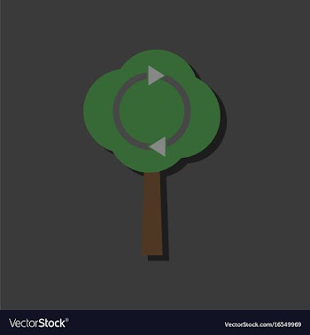 Flat icon design collection tree and air vector image