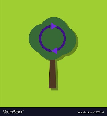Flat icon design collection tree and air vector image