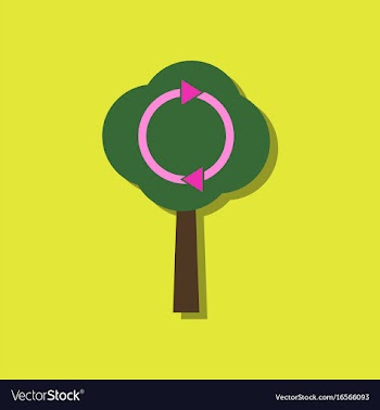 Flat icon design collection tree and air vector image