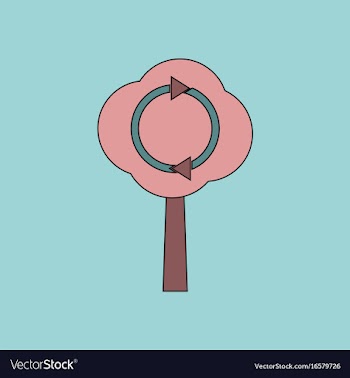 Flat icon design collection tree and air vector image