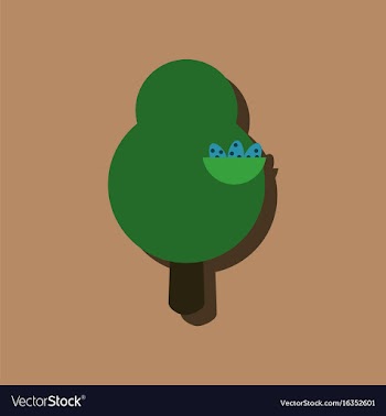Flat icon design collection tree and nest in vector image
