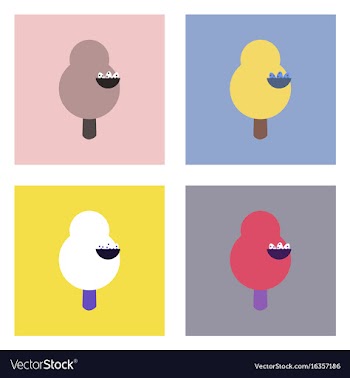 Flat icon design collection tree and nest vector image
