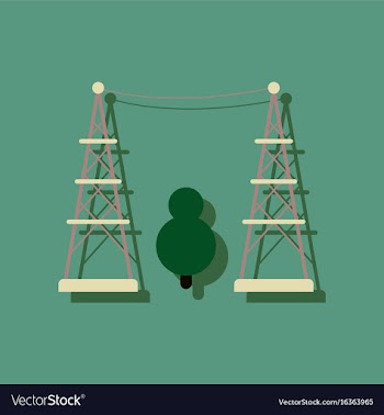 Flat icon design collection tree between the vector image