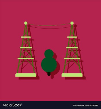 Flat icon design collection tree between the vector image