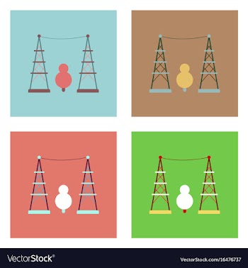 Flat icon design collection tree between the vector image