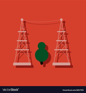 Flat icon design collection tree between the vector image