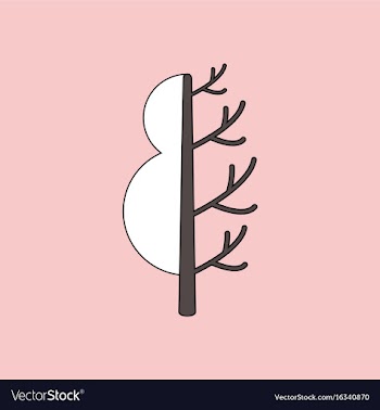 Flat icon design collection tree in winter and vector image