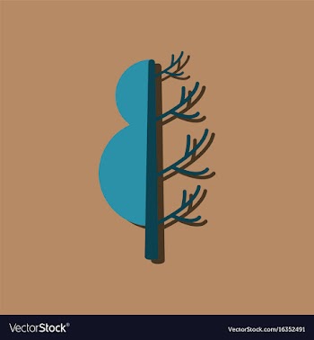 Flat icon design collection tree in winter and vector image