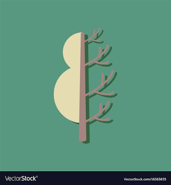 Flat icon design collection tree in winter and vector image