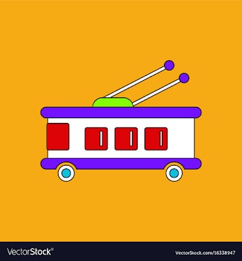 Flat icon design collection trolleybus silhouette vector image