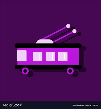 Flat icon design collection trolleybus silhouette vector image