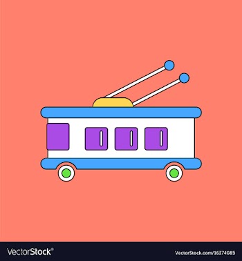 Flat icon design collection trolleybus silhouette vector image