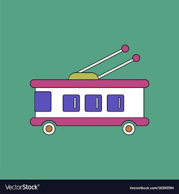Flat icon design collection trolleybus silhouette vector image