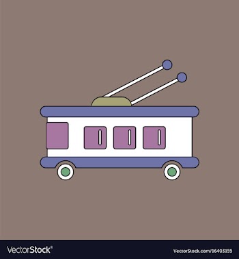 Flat icon design collection trolleybus silhouette vector image