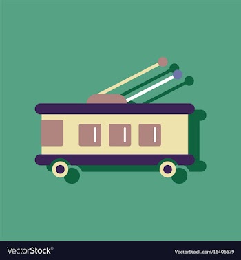 Flat icon design collection trolleybus silhouette vector image