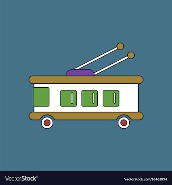 Flat icon design collection trolleybus silhouette vector image