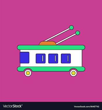 Flat icon design collection trolleybus silhouette vector image