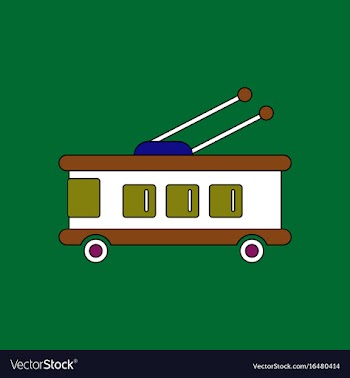 Flat icon design collection trolleybus silhouette vector image