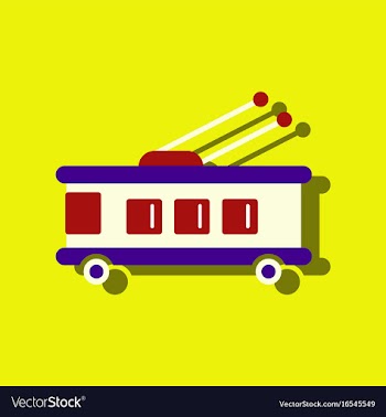 Flat icon design collection trolleybus silhouette vector image