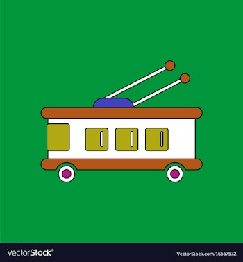 Flat icon design collection trolleybus silhouette vector image