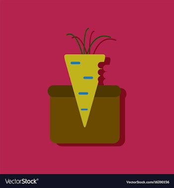 Flat icon design collection turnip in soil in vector image