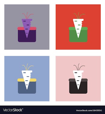 Flat icon design collection turnip in soil vector image