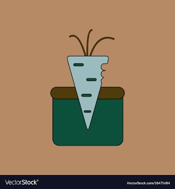 Flat icon design collection turnip in soil vector image